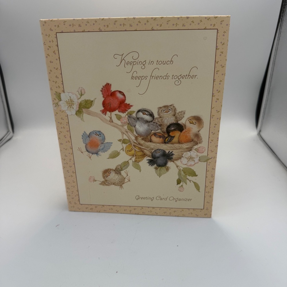 Vintage Hallmark Greeting Card Organizer Bird Nest Floral RA 700-6 Made in USA
